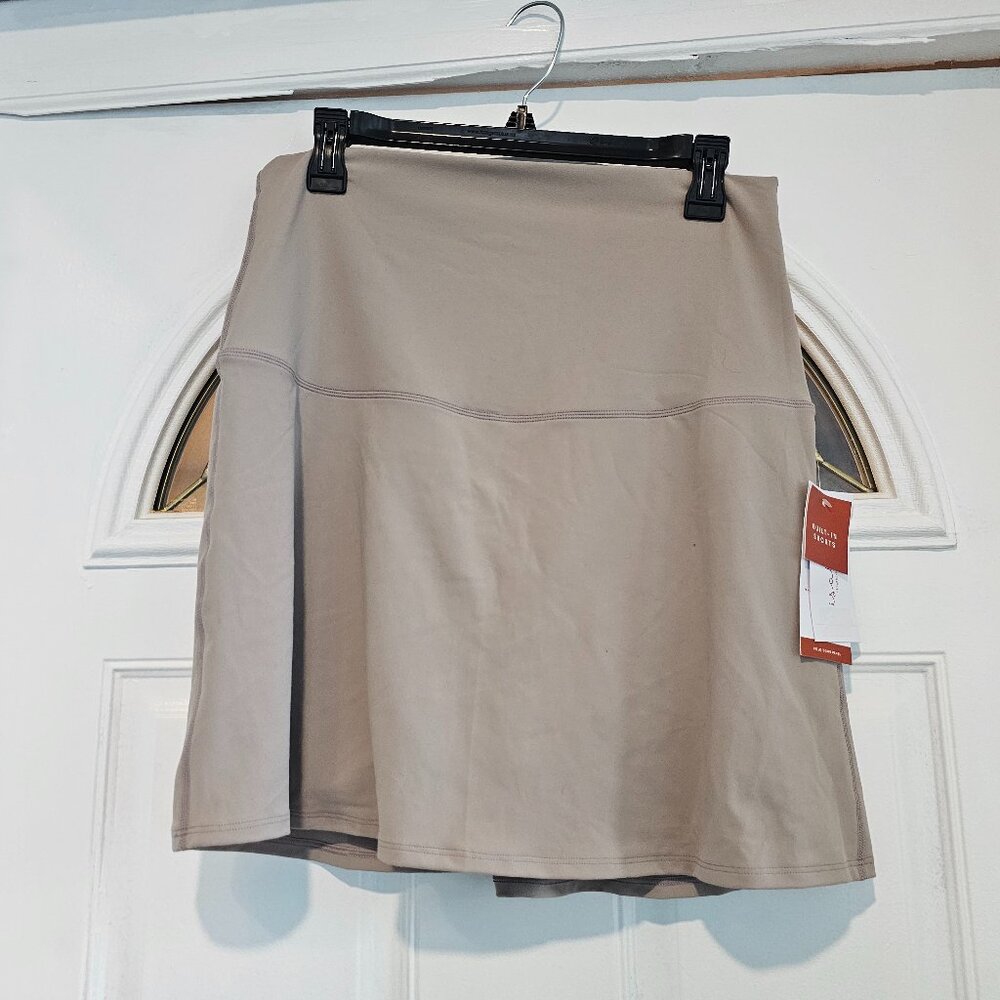 Isabel Maternity Taupe Fold Down Panel Skort